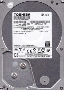 DT01ACA300 AAA AA00/BB0 p/n: HDKPC08A0A01 S China enero 2013 3 TB 3,5" SATA TOSHIBA - Imagen 1 de 6