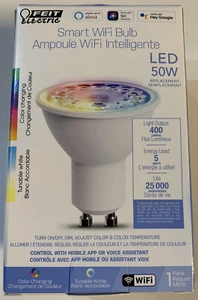 1-Feit Electric acre MR16 GU10 LED Smart WiFi Bulb Color Changing Led 50W - Picture 1 of 4