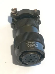 CONECTOR DE MONTAJE DE CABLE MILITAR HEMBRA AB05 6027 12 08 SN00 8 POLOS ad1f14 - Imagen 1 de 4