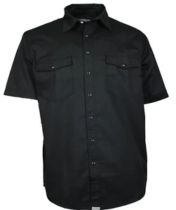 WESTERN-SPEICHER Jeanshemd Kurzarm schwarz Perlmuttknöpfe in Hemdfarbe S bis 5XL - Picture 1 of 2