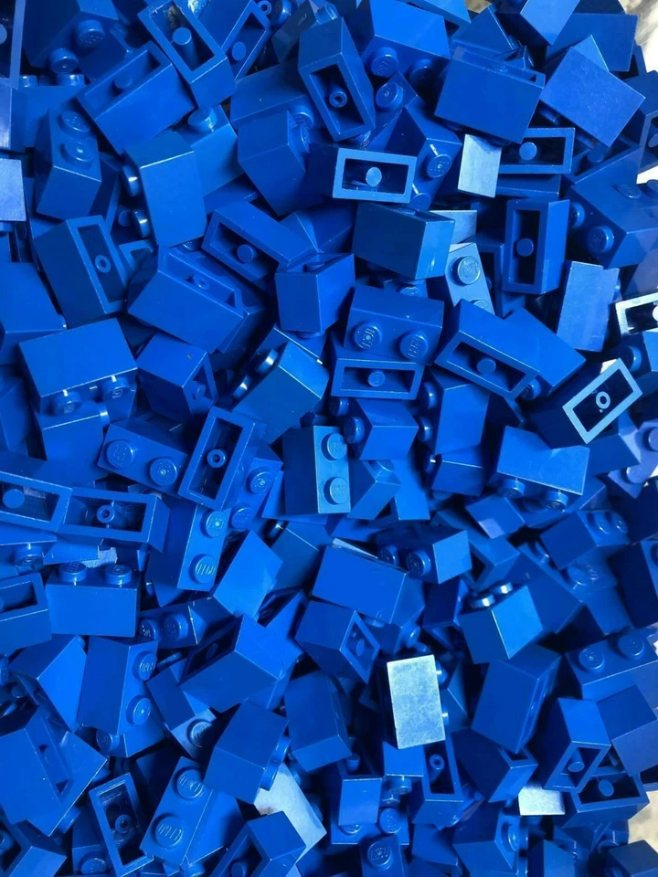 Lego (c) 50x 1x2 Stein - 3004 -  blau  - blue -  Basic / Classic - Bild 1 von 1