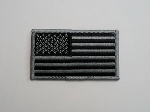 Grayscale USA American Flag Iron On Patch 3.25" x 2" New - Picture 1 of 2