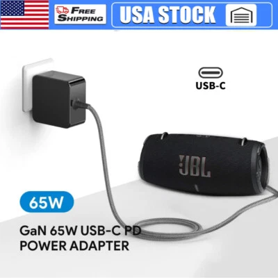 65W Charger for JBL Xtreme 3 Charger USB C Power Supply Charger Wireless Speaker