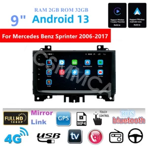 9'' Android 13 Stereo Radio GPS Navigation For Mercedes Benz Sprinter 2006-2017 - Picture 1 of 22