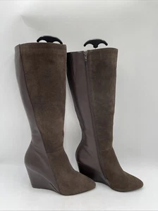 Charles By Charles David Women’s Wedge Boots Brown Suede Leather Size 8M - Picture 1 of 5