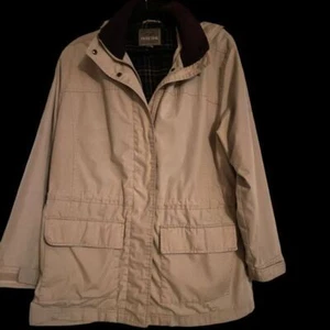 Pacific Trail Men's Tan Outdoor Hoody Coat Jacket Zip-Up Plaid Lined pockets - Picture 1 of 10