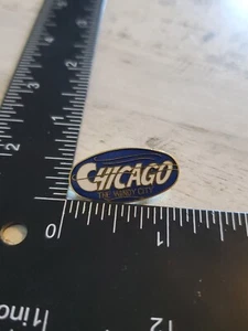 Vintage Chicago The Windy City blau Metall Emaille Anstecknadel Hutnadel mh - Bild 1 von 2