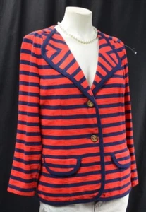 CAbi # 224 Nautical Jacket Au Revoir Yacht suit Jacket Blazer coat stripe M NEW - Picture 1 of 8