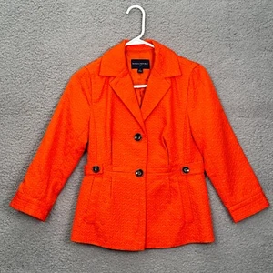 J Crew Women's Blazer Jacket Size 4 Orange Textured Office Workwear Preppy NWT - Picture 1 of 14