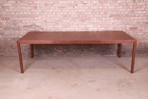 John Stuart Mid-Century Modern Walnut Extension Dining Table, Newly Refinished - Picture 1 of 12