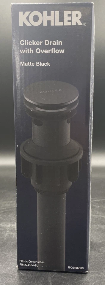 KOHLER RH1274364-BN Clicker Drain with Overflow in Vibrant Brushed Nickel