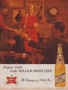 Anuncio impreso Miller High Life Beer 1963 página completa revista grande 10,5"x13,5" - Imagen 1 de 1