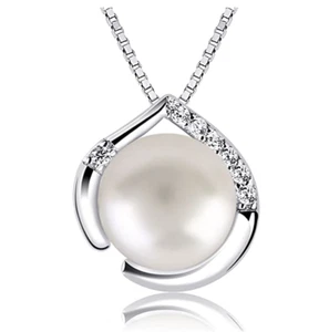 Sterling Silver 925 Freshwater Pearl Pendant Necklace - 18 inch Chain Gift Boxed - Picture 1 of 8