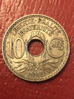 1918 França 10 centavos AU-UNC original e não limpo verifique nosso inventário - Imagem 1 de 2