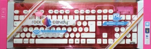 Rock Candy PC Tastatur kabellos 2,4GHz QWERTZ wasserdicht Windows / MAC - PINK - Bild 1 von 1