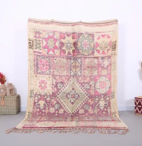 Vintage Handmade Rug 5.5 x 8.5 ft - Berber rug - Moroccan Rug - Purple Boho Rug - Picture 1 of 10