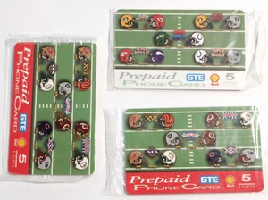 NFL Superbowl Prepaid Phone Card Lot(3) 5 Units Each Sealed - Picture 1 of 2