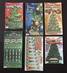 Weihnachtsbaum Thema Instant PA, SV Lotterielose, 6 verschiedene, kein Barwert - Bild 1 von 1