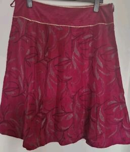 Monsoon 16 Embroided & lined Silk Skirt. Lovely Detail V Good Condition