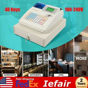 NEU Elektronische Registrierkasse 48 Schlüssel Cash Management System mit Thermodrucker - Bild 1 von 16