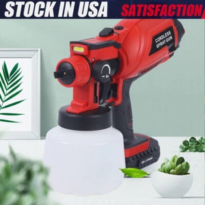 20V 1200ML Electric Cordless Paint Spraying Spray Gun Hand Held Fence +2 Battery - Picture 1 of 9