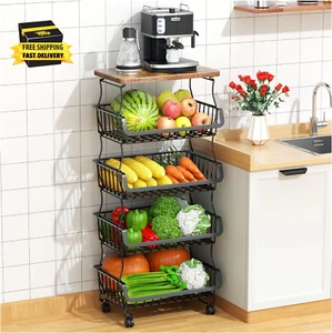 Fruit Vegetable Basket for Kitchen, 5 Tier Stackable Fruit Vegetable Storage Bas - Picture 1 of 7