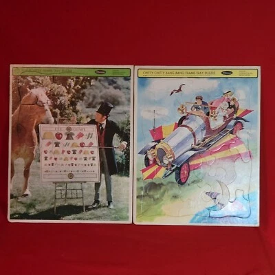 Juego de 2 rompecabezas de colección Whitman Chitty Chitty Bang & Doctor Dolittle marco bandeja Foto 1 de 4