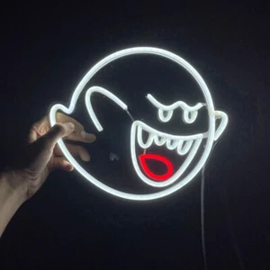 LED Halloween Decor Cute Ghost Neon Sign Home Party Art Wall Hanging Nightlight - Picture 1 of 2