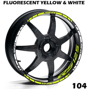 APRILIA RS125 WHEEL RIM STRIPES TAPE DECALS STICKERS FULL BIKE KIT - Picture 1 of 12