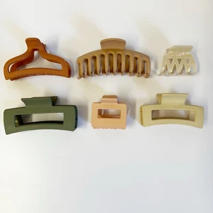 6er Set Haarkrallenspangen in verschiedenen Größen und Farben groß, mittel, klein - Bild 1 von 13