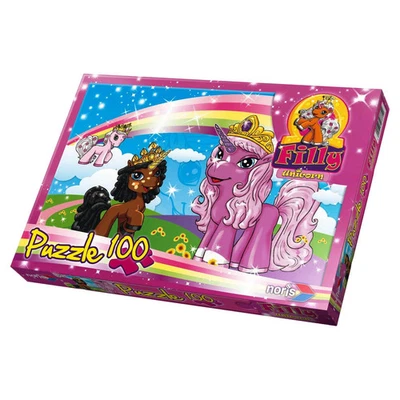 Noris 606037371 - Filly Unicorn - Auf dem Weg, 100 Teile Puzzle - Immagine 1 di 3