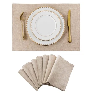Placemats Set of 8 Heat Resistant Dining Table Place Mats Plate Mat Cloth Pla... - Picture 1 of 7