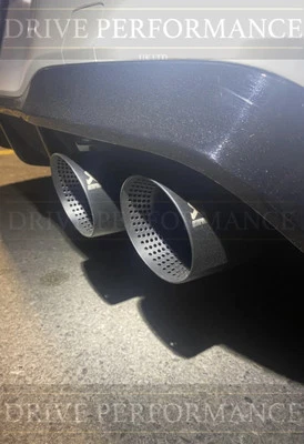 4” STAINLESS STEEL MATT BLACK AKRAPOVIC EXHAUST TIPS VW GOLF R MK7 7.5 MK8 8.5 - Image 1 of 4