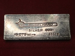 Engelhard 16.075 Oz/Half Kilo Extruded 999 Vintage Bar,Top Hallmark,Bull Logo - Picture 1 of 8