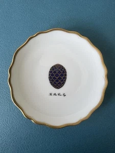Faberge Imperial Egg Collection Plate Pine Cone Egg Limoges France Gold Sz 4.5” - Picture 1 of 5