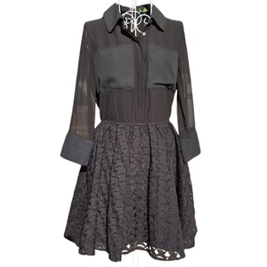 Sam Edelman Lace A-line Black Dress Size 8 - Picture 1 of 4