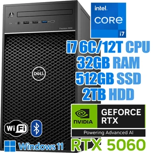 Dell Precision 3630┃RTX 5060┃i7 6C/12T┃32GB RAM┃512GB NVME SSD┃2TB HDD┃W11 - Picture 1 of 10