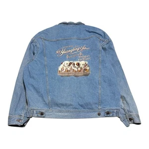 Vintage Harbour Glen Yuengling Beer Promo Hunde Jeans Jeansjacke Herren XL - Bild 1 von 6