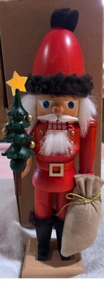 Christian Ulbricht German Nutcracker Santa  Holding  Christmas Tree And Toy Bag - Image 1 of 4