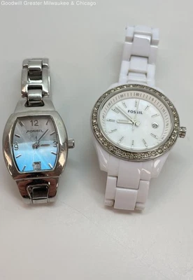 Two Fossil Stainless Steel ES-2437 111006 & ES-1570 110703 Women's Watches 82.0g - image 1 of 4