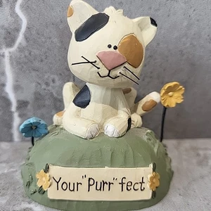 Shelly Comiskey Your "PURR" FECT Katze Figur Calico Kätzchen Blumen Harz sehr guter Zustand - Bild 1 von 7