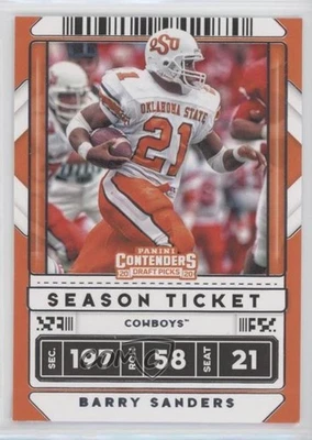 2020 Panini Contenders Draft Picks Barry Sanders #9 HOF - Image 1 of 2