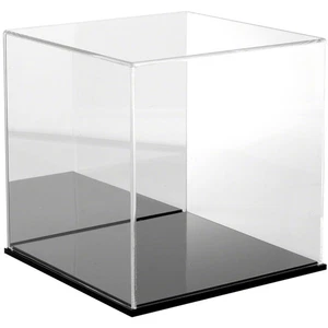 Plymor Acrylic Display Case with Black Base (Mirror Back), 12" x 12" x 12" - Picture 1 of 1