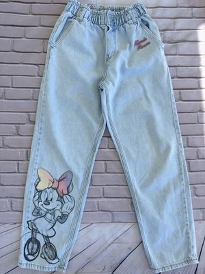 Pantalones de mezclilla H&M y Disney Collaboration para niñas Minnie Mouse cintura elástica talla 10 años Foto 1 de 4