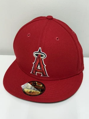 New Era 59Fifty 6 7/8 Hat Los Angeles Angels 2021 Low Profile Red Fitted Cap - Image 1 of 4