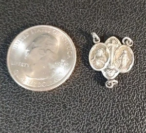 Centro de mesa vintage de 2,1 gramos con rosario de Jesús y María de ley MEDALLA centro católico - Imagen 1 de 8