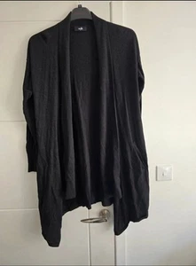 WALLIS Black Longline Waterfall Cardigan Medium - Picture 1 of 3