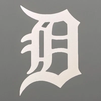 Detroit Tigers MLB Old English decal Vinyl Car Window Sticker 2.75” X 4” White - Image 1 of 3