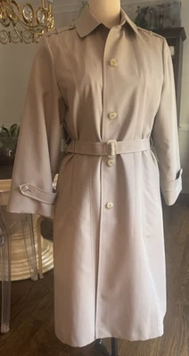 Vintage London Fog Women's Beige Belted Maincoats Trench Coat - Size 14 Petite - Image 1 of 4