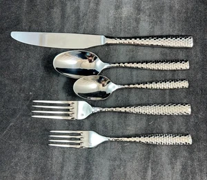 Fortessa Luca Faceted Stainless 5 Piece Place Setting - Picture 1 of 6